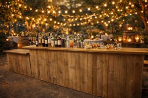 comptoir bar avec pmr en bois artisanal