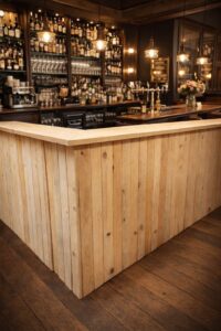 comptoir bar en bois artisanal