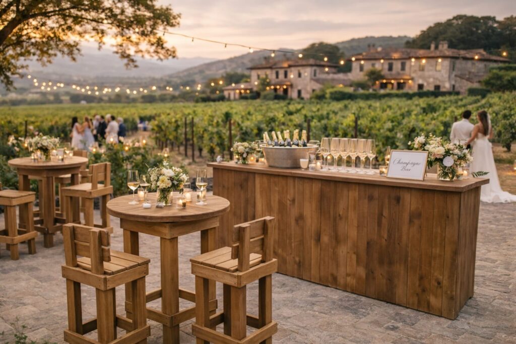 comptoir en bois artisanal
