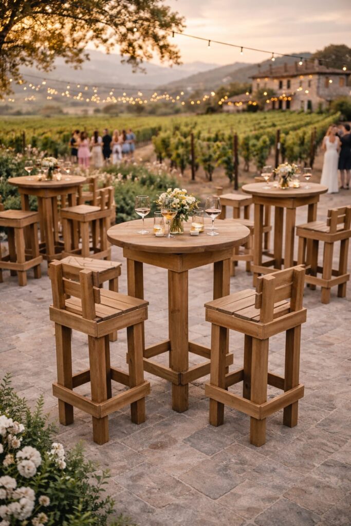chaises hautes en bois artisanal