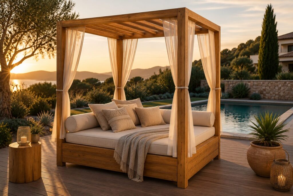 Lit Bali en bois fabrication artisanale