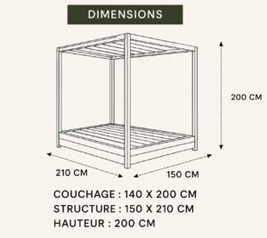 Lit Bali en bois fabrication artisanale