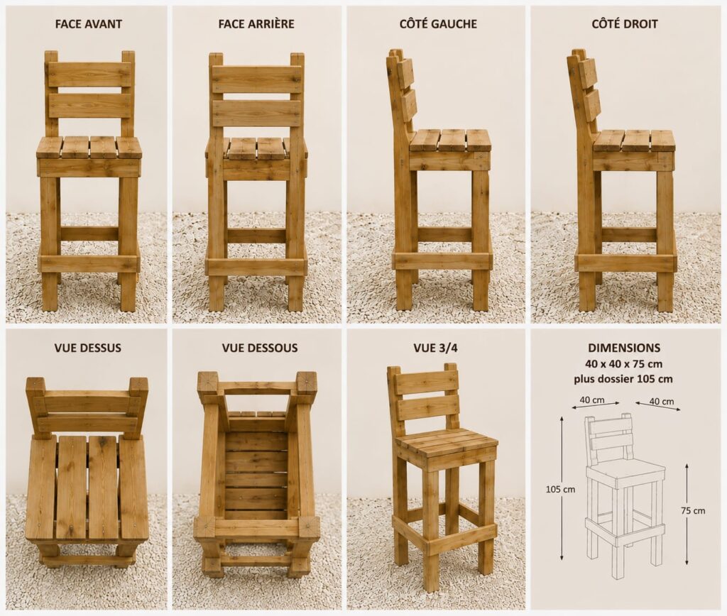 Dimensions chaise de bar