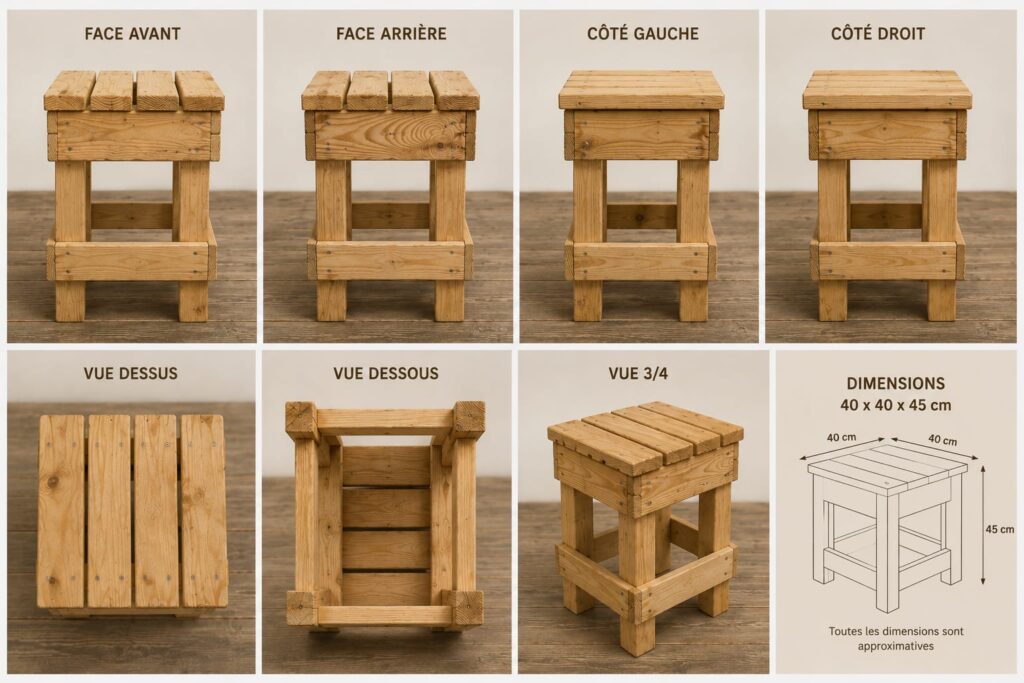 Dimensions tabouret bas