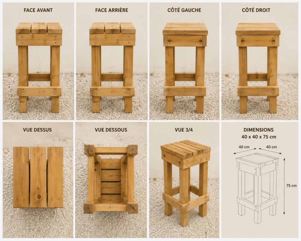 Dimensions tabouret