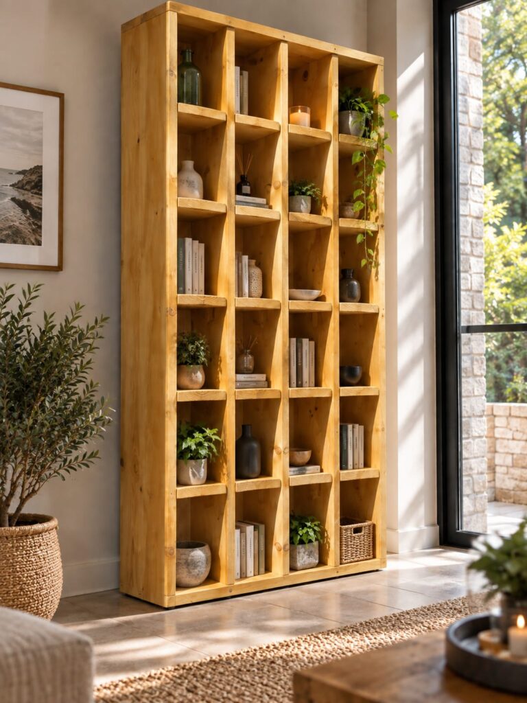 Bibliothèque en bois fabrication artisanale crea palettes
