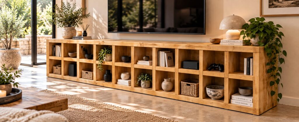Meuble télé en bois creation artisanale crea palettes